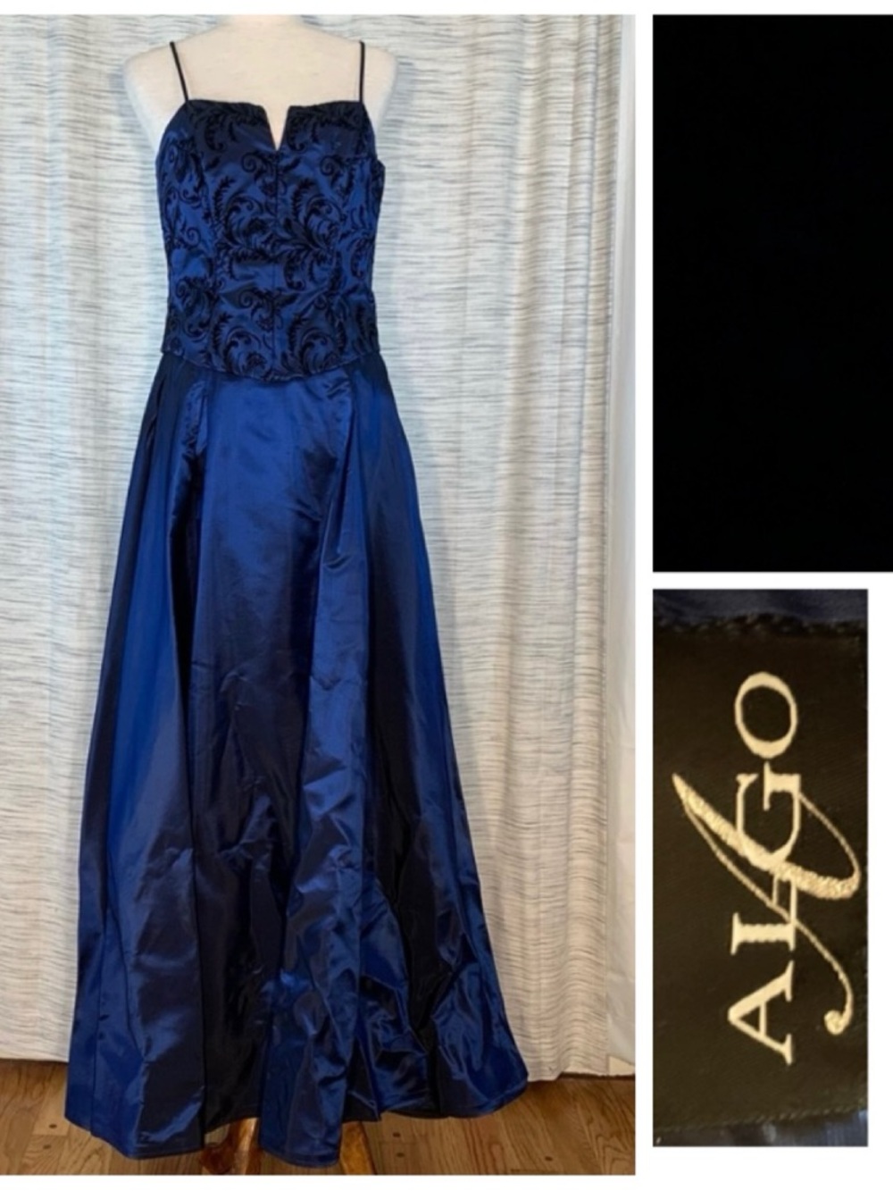 A. Algo Blue Formal Evening Gown